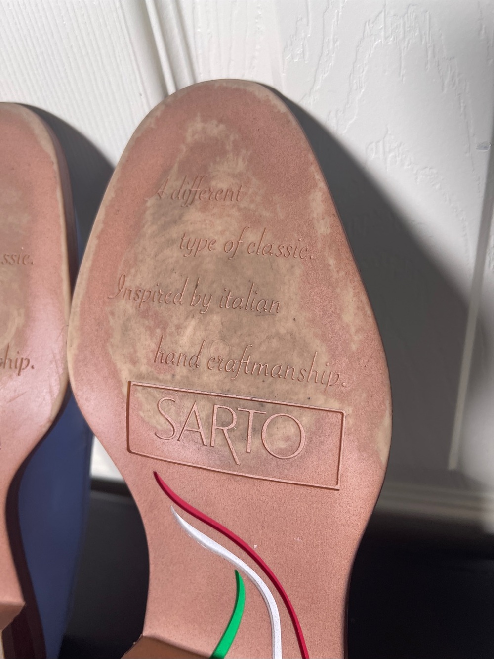 SARTO By Franco Sarto Powder Blue Leather Loafers with Gold Bit - Picture 9 of 10